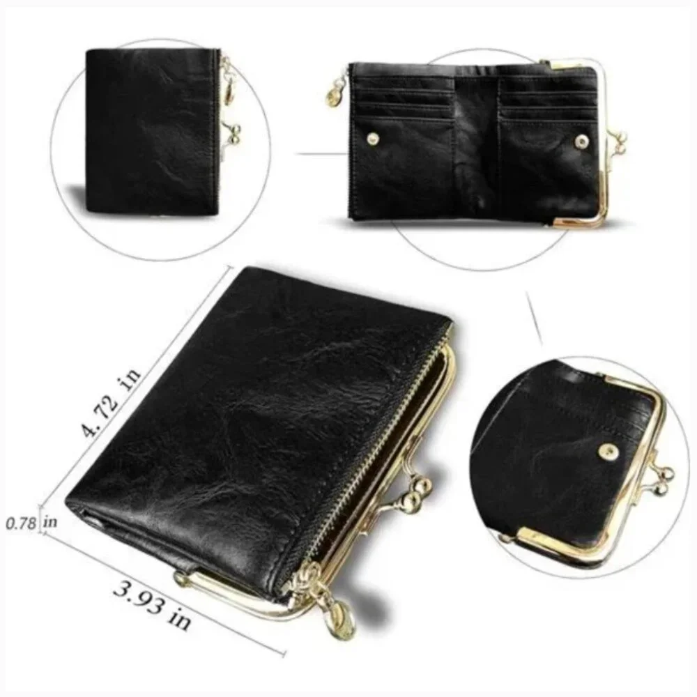 Womens Wallet Small Rfid Ladies Compact Bifold Leather Vintage Coin Purse